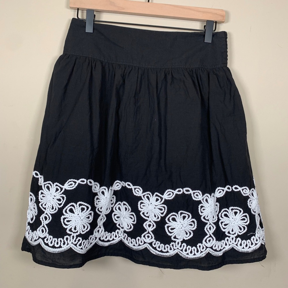 Studio 253 Cotton Embroidered Lined Skirt Size Med